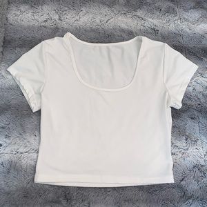 white cropped top